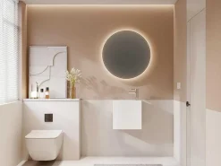 Wastafel Van Solid Surface Met Nis - Wit - 40 Cm - Pumori-Shower & Design Best
