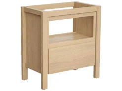 Wastafelmeubel Met Opbergvak - Eikenfineer - 80 Cm - Cosmoti-Vente-unique