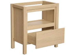 Wastafelmeubel Met Opbergvak - Eikenfineer - 80 Cm - Cosmoti-Vente-unique