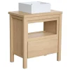 Wastafelmeubel Met Opzetwastafel - Eikenfineer - 80 Cm - Cosmoti-Vente-unique Online