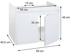 Wastafelonderbouw Mcw-L86, Zwart-Vente-unique Sale