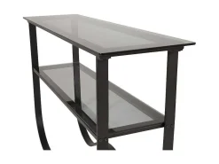 Wavy Sidetable Met Plank 34X117 Cm Zwart.-Furniture Fashion Online