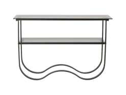 Wavy Sidetable Met Plank 34X117 Cm Zwart.-Furniture Fashion Online