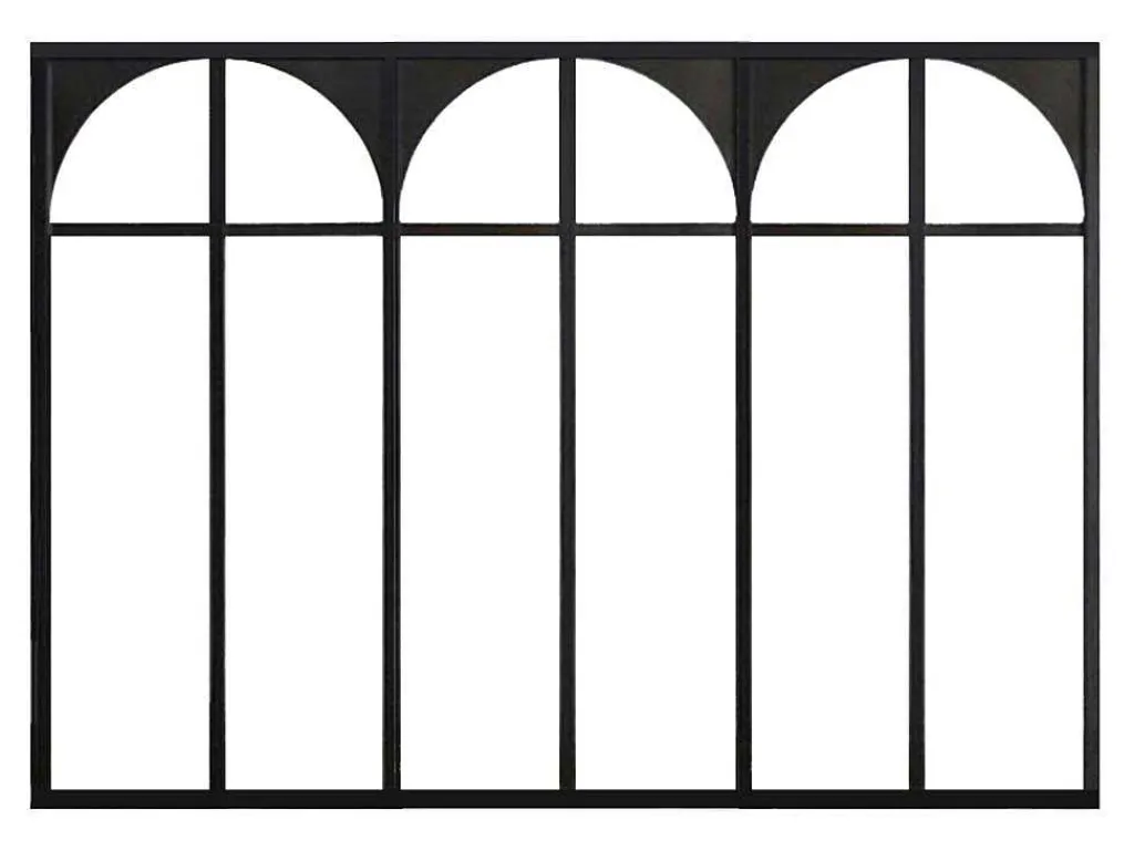 Werkplaatsraam Art Deco Van Gepoedercoat Aluminium 180 X 130 Cm - Zwart - Arcadea-Vente-unique Online