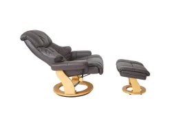 Windsor Xxl Relaxfauteuil Met Kruk, Bruin, Natuurlijk Bruin-Vente-unique Discount