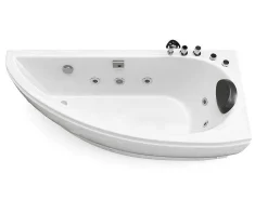 Wit Asymmetrisch Bubbelbad - 1 Plaats - 160 X 75 Cm - Hoek Rechts - Tabana-Shower & Design New