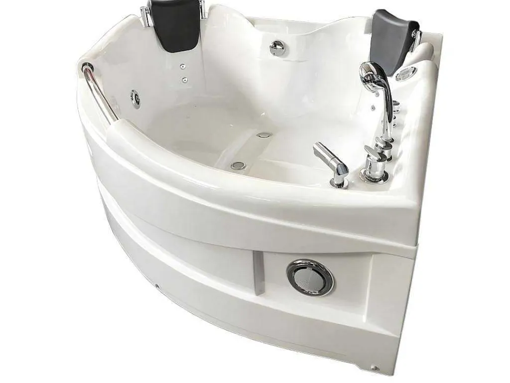 Wit Bubbelbad 150 X 150 Cm Chromotherapie 9 Jets Alyssa-ELITESHOPPING Online