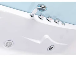 Wit Bubbelbad 180 X 120 Cm Chromotherapie 8 Jets Poppy-ELITESHOPPING Hot