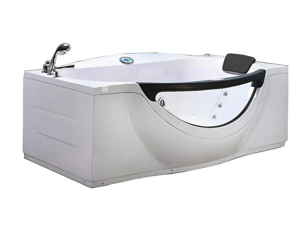 Wit Bubbelbad 180 X 96 Cm Met Frontglas 9 Jets Jasmine-ELITESHOPPING