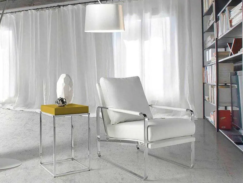 Witte Eco-Lederen Gestoffeerde Fauteuil 5026-Angel Cerda Outlet
