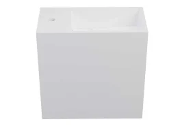 Witte Hangende Wastafel Van Solid Surface Met Nis - Kraan Links - 40 Cm - Pumori-Shower & Design Sale