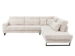 Xxl Hoekbank Van Beige Ribfluweel Tessio Van Maison Cephy-Maison Céphy Outlet