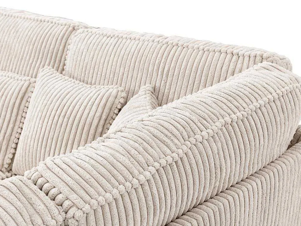 Xxl Hoekbank Van Beige Ribfluweel Tessio Van Maison Cephy-Maison Céphy Outlet