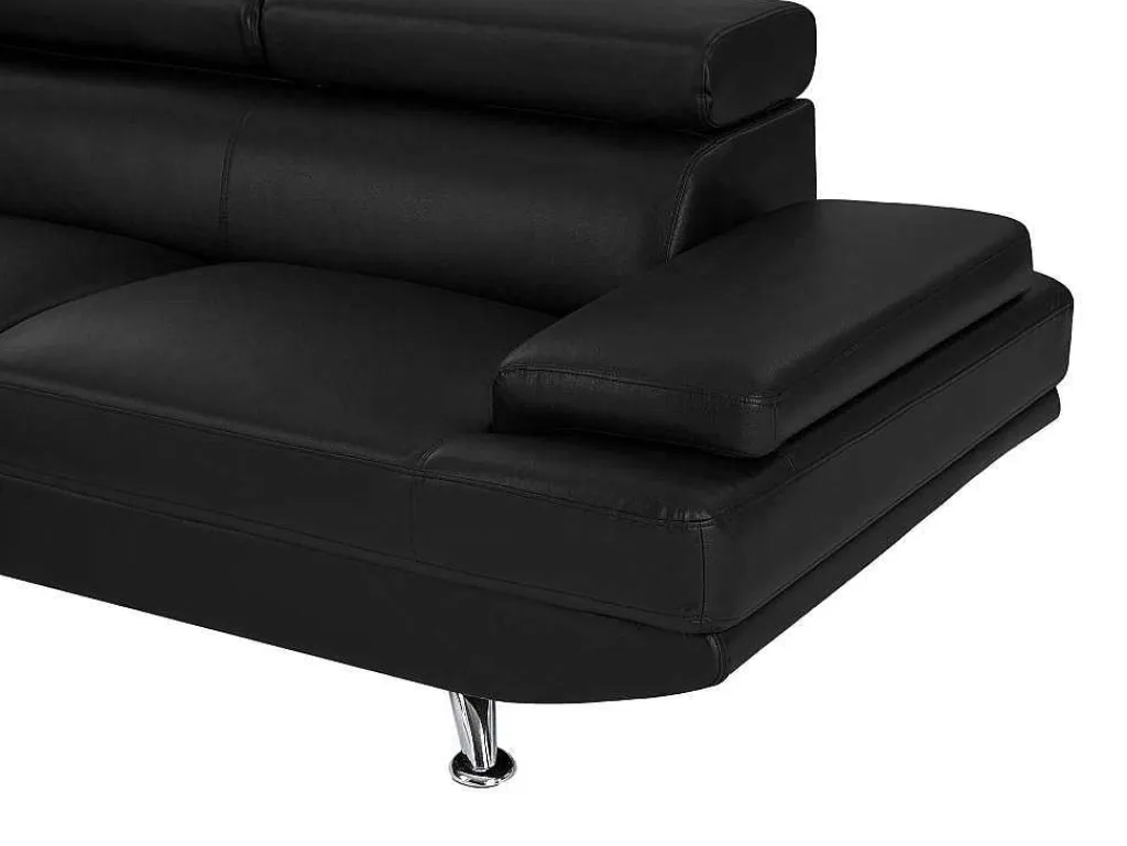 Xxl Hoekbank Van Kunstleer Romain - Zwart - Hoek Links-Vente-unique Outlet