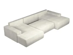 Xxl Hoekslaapbank Van Beige Ribfluweel Amelia-Vente-unique Outlet