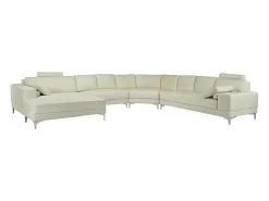 Xxl Zevenzitsbank Hoogwaardig Leer Donatello Ii - Ivoor - Hoek Links-LINEA SOFA Clearance