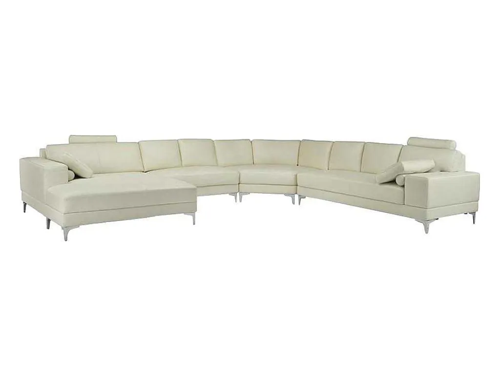 Xxl Zevenzitsbank Hoogwaardig Leer Donatello Ii - Ivoor - Hoek Links-LINEA SOFA Clearance