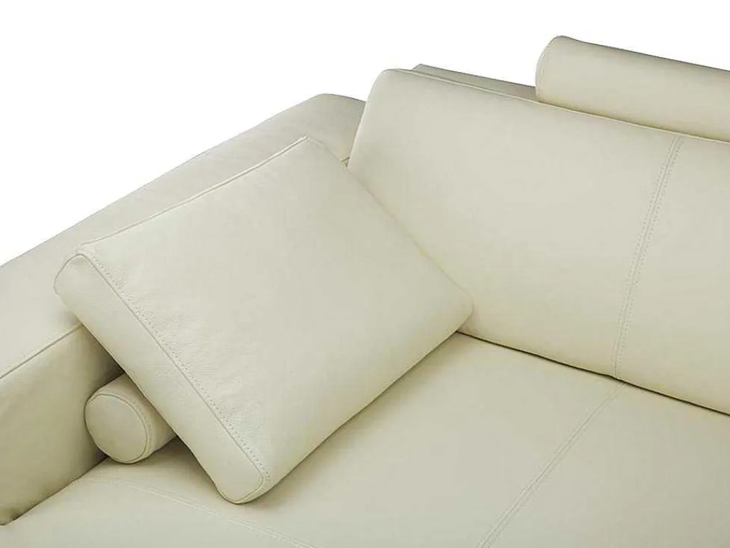 Xxl Zevenzitsbank Hoogwaardig Leer Donatello Ii - Ivoor - Hoek Links-LINEA SOFA Clearance
