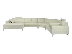 Xxl Zevenzitsbank Hoogwaardig Leer Donatello Ii - Ivoor - Hoek Links-LINEA SOFA Clearance