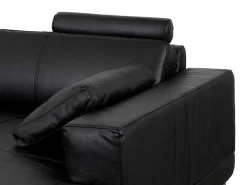 Xxl Zevenzitsbank Hoogwaardig Leer Donatello Ii - Zwart - Hoek Rechts-LINEA SOFA