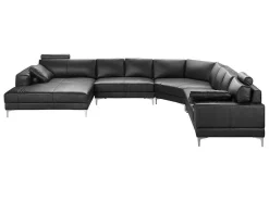 Xxl Zevenzitsbank Hoogwaardig Leer Donatello Ii - Zwart - Hoek Links-LINEA SOFA Discount