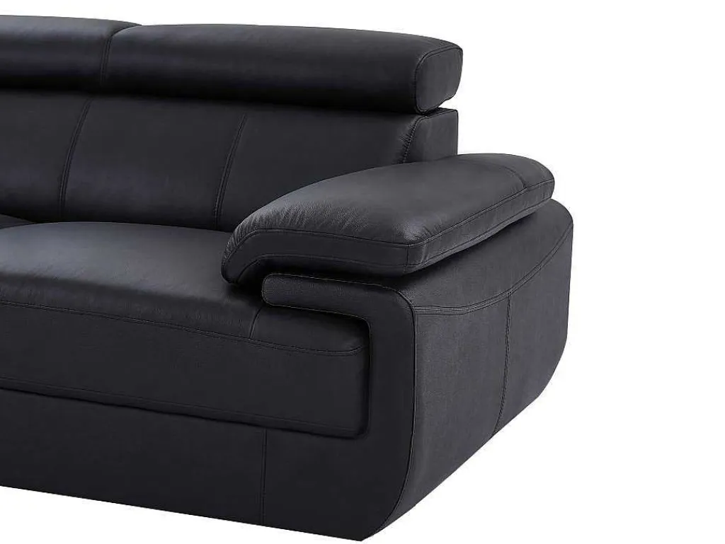 Xxl Zevenzitsbank Van Leer Elevanto - Zwart - Hoek Rechts-Vente-unique Discount
