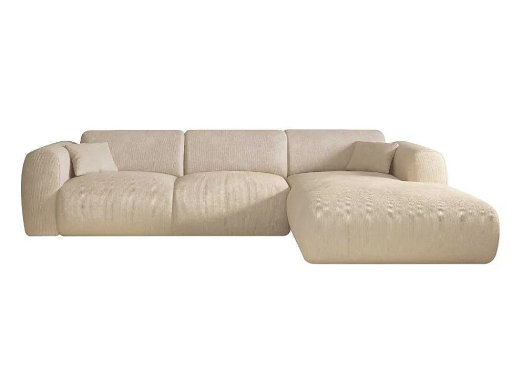 Xxl-Hoekbank Met Hoek Rechts In Beige Textuurstof Pogni Van Maison Cephy-Maison Céphy Clearance