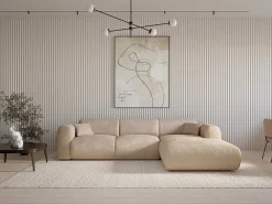 Xxl-Hoekbank Met Hoek Rechts In Beige Textuurstof Pogni Van Maison Cephy-Maison Céphy Clearance