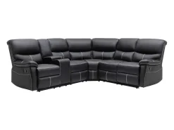 Xxl-Relaxhoekbank Van Zwart Kunstleer - Canby-Vente-unique Hot