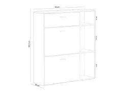 Zapatero Furniture, Windmodel, 90X26X101.5Cm, Tegroep Hall En Hall, Grijs En Eiken, Moderne Stijl-Skraut Home Best