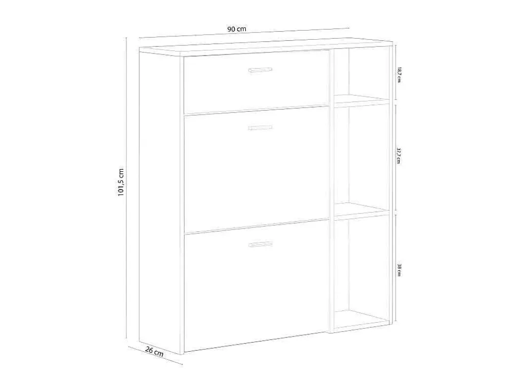 Zapatero Furniture, Windmodel, 90X26X101.5Cm, Tegroep Hall En Hall, Grijs En Eiken, Moderne Stijl-Skraut Home Best