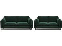 Zitbank 3+2 Plaatsen Kestrel Van Velours - Groen-Vente-unique Discount