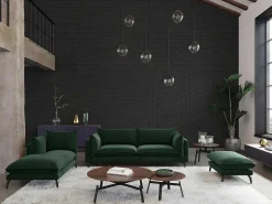 Zitbank 3+2 Plaatsen Kestrel Van Velours - Groen-Vente-unique Discount