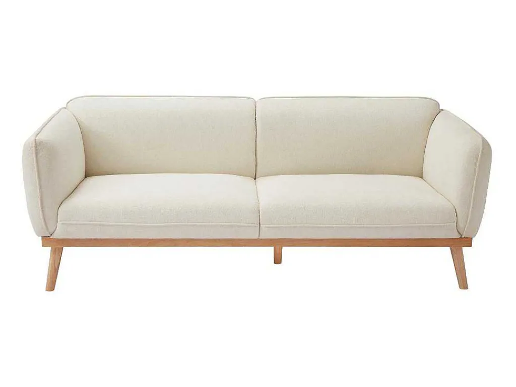 Zitbank Met 3 Plaatsen En Bekleding In Beige Textuurstof Fanira-Vente-unique Outlet