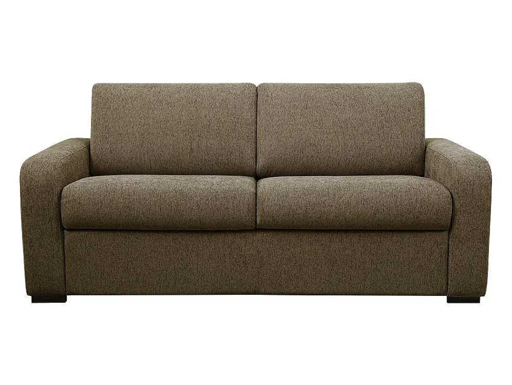 3-Zits Express Slaapbank Van Olijfgroene Stof - Matras 14 Cm - Bevis-Vente-unique Sale