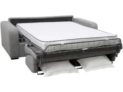 3-Zits Express Slaapbank Van Grijze Stof - Matras 18 Cm - Bevis-Vente-unique New