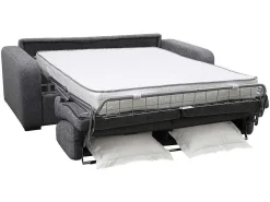 3-Zits Express Slaapbank Van Antraciete Stof - Matras 18 Cm - Bevis-Vente-unique Sale