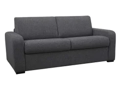 3-Zits Express Slaapbank Van Antraciete Stof - Matras 14 Cm - Bevis-Vente-unique