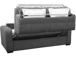 3-Zits Express Slaapbank Van Antraciete Stof - Matras 14 Cm - Bevis-Vente-unique