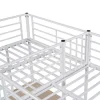 2-Zits Tussenbed - 2 X 90 X 200 Cm - Met Hoekbureau En Ladders - Metaal - Wit-Vente-unique Hot
