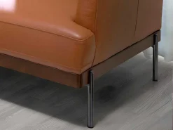2-Zitsbank Bekleed In Bruin Leder 6170-Angel Cerda New