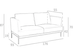 2-Zitsbank Bekleed In Bruin Leder 6170-Angel Cerda New