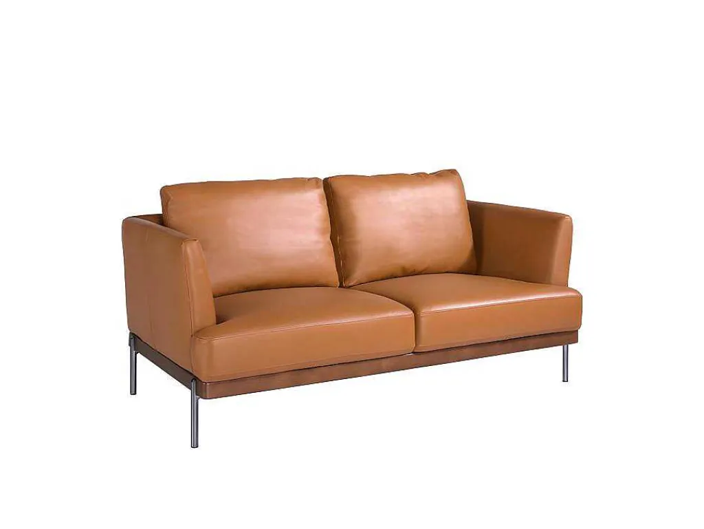 2-Zitsbank Bekleed In Bruin Leder 6170-Angel Cerda New