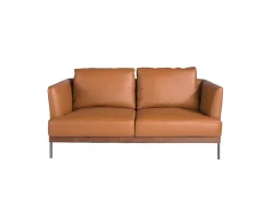 2-Zitsbank Bekleed In Bruin Leder 6170-Angel Cerda New