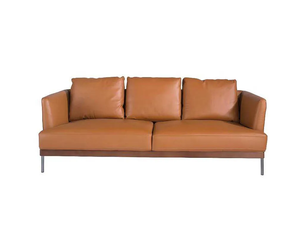 3-Zitsbank Bekleed In Bruin Leer 6171-Angel Cerda Best