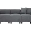 3-Zitsbank In Chenille-Stof Met 2 Kussens - Slaaphoogte 211 Cm - Grijs-ModernLuxe Clearance