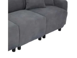 3-Zitsbank In Chenille-Stof Met 2 Kussens - Slaaphoogte 211 Cm - Grijs-ModernLuxe Clearance