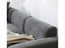 3-Zitsbank In Chenille-Stof Met 2 Kussens - Slaaphoogte 211 Cm - Grijs-ModernLuxe Clearance