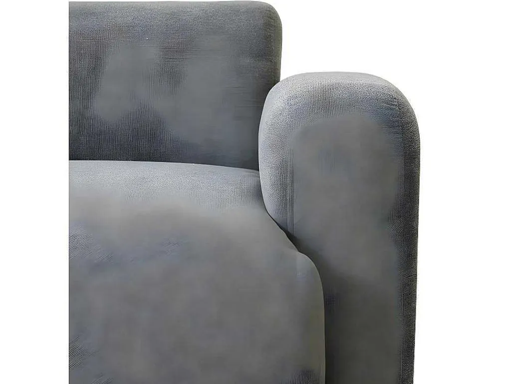 3-Zitsbank In Chenille-Stof Met 2 Kussens - Slaaphoogte 211 Cm - Grijs-ModernLuxe Clearance