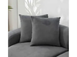 3-Zitsbank In Chenille-Stof Met 2 Kussens - Slaaphoogte 211 Cm - Grijs-ModernLuxe Clearance